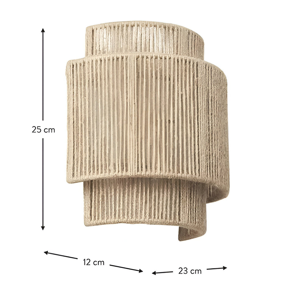 Vintage Bohemian Hand-Woven Rope Wall Sconce LED 1-Light