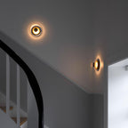 Minimalist Brass & Glass Round Wall Sconce LED 1-Light