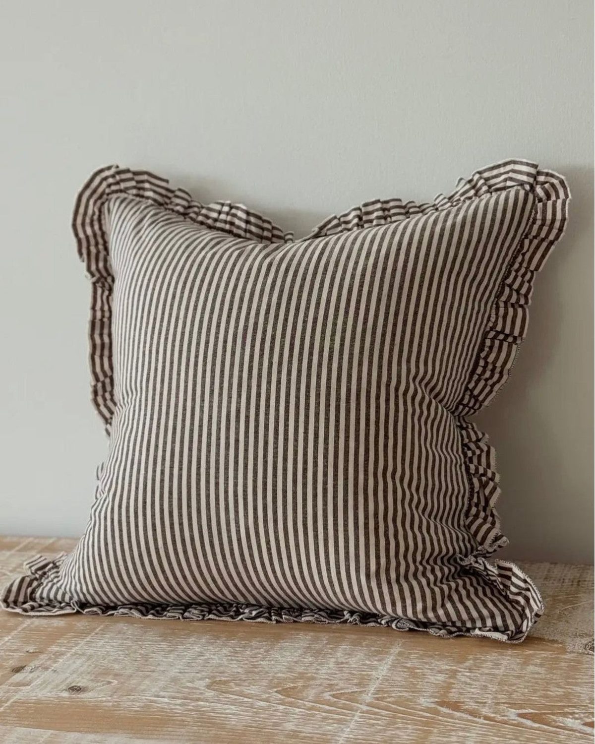 Darcy Chocolate Brown Pinstripe Cushion Cover Extra Large Sofa Decor
