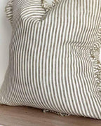 Hallie Olive Green Pinstripe Cushion Cover Sofa Decor