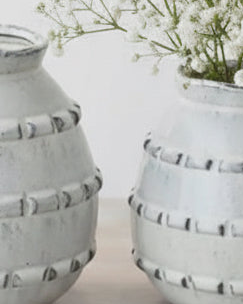 White Ceramic Deke Vase Elegant Home Decor