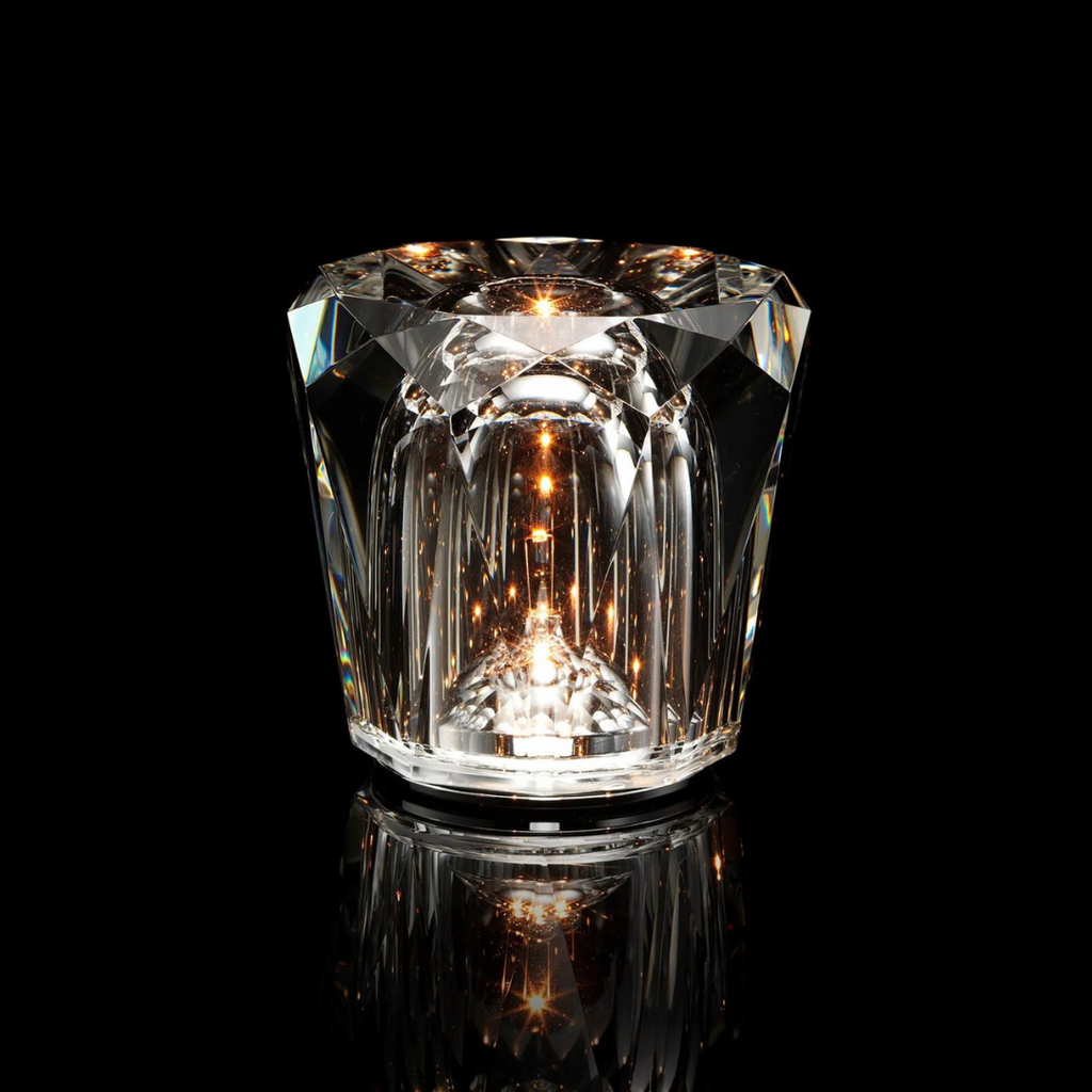 Crystal Gem LED Table Lamp – Faceted Glass Decorative Night Light for Bedroom, Living Room & Dining