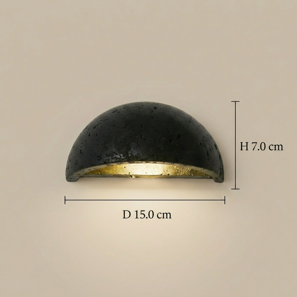 Wabi-Sabi Travertine Semicircular Wall Sconce LED 1-Light