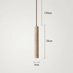 Minimalist Travertine Cylinder Pendant Light 1-Light