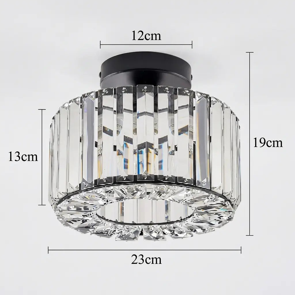 Elegant Crystal Flush Mount Ceiling Light Fixture – Modern LED Ceiling Lamp for Living Room and Bedroom Decor