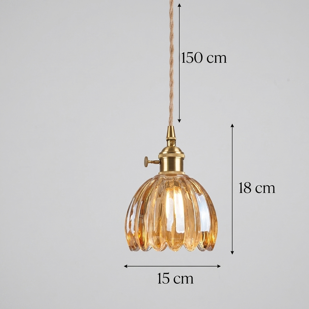 Japanese Glass Flower Pendant 1-Light