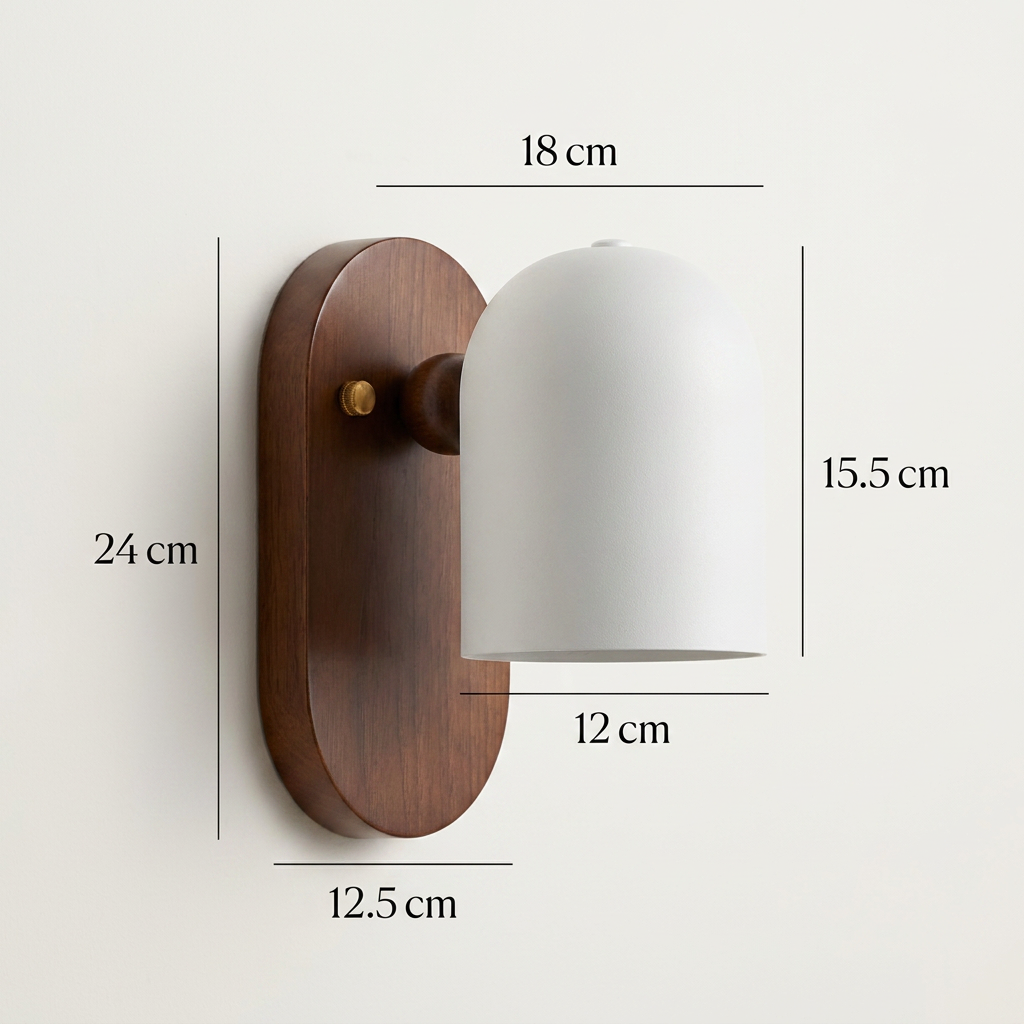 Nordic Zen Walnut Metal Wall Sconce LED 1-Light