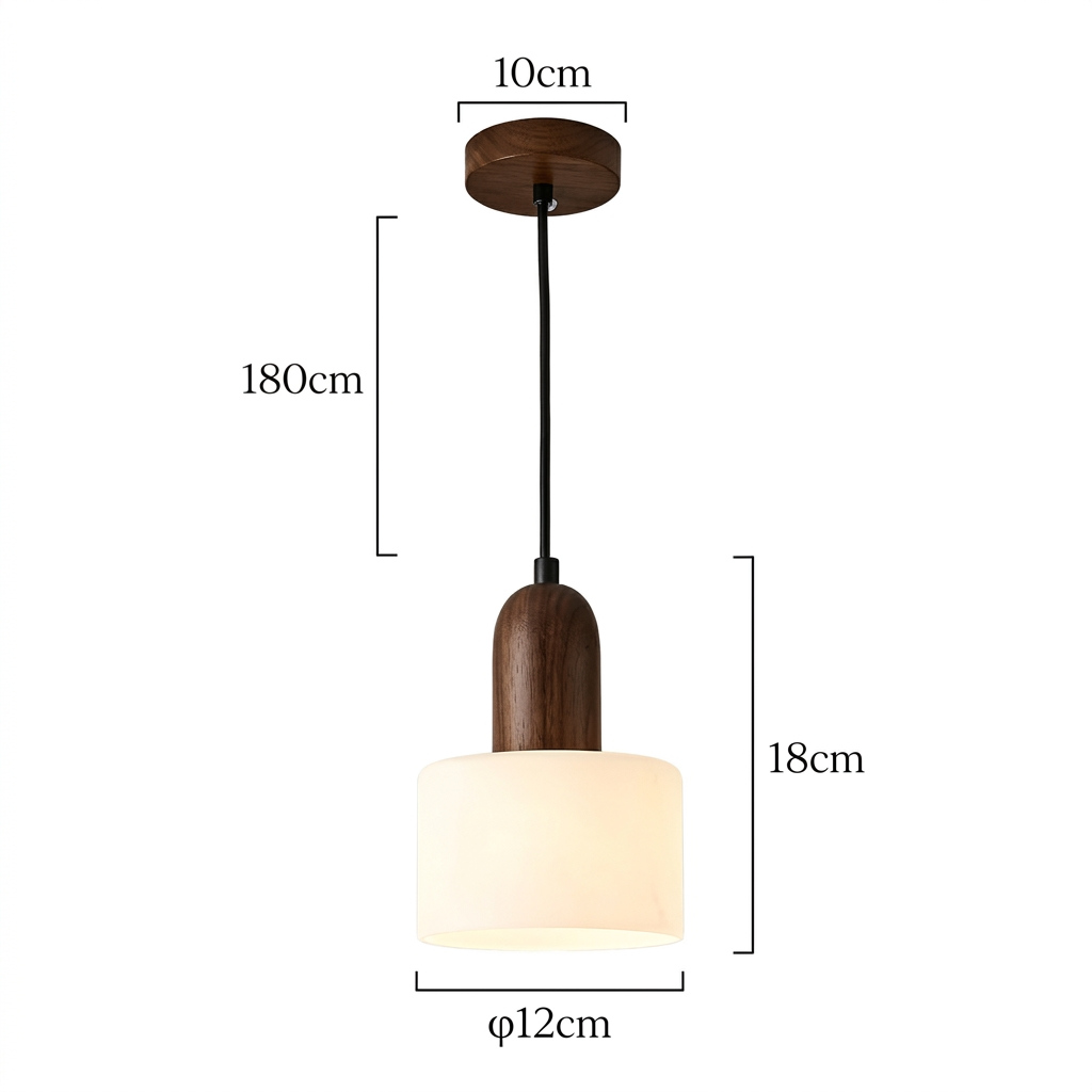 Bauhaus Glass Cylinder Pendant Light LED 1-Light