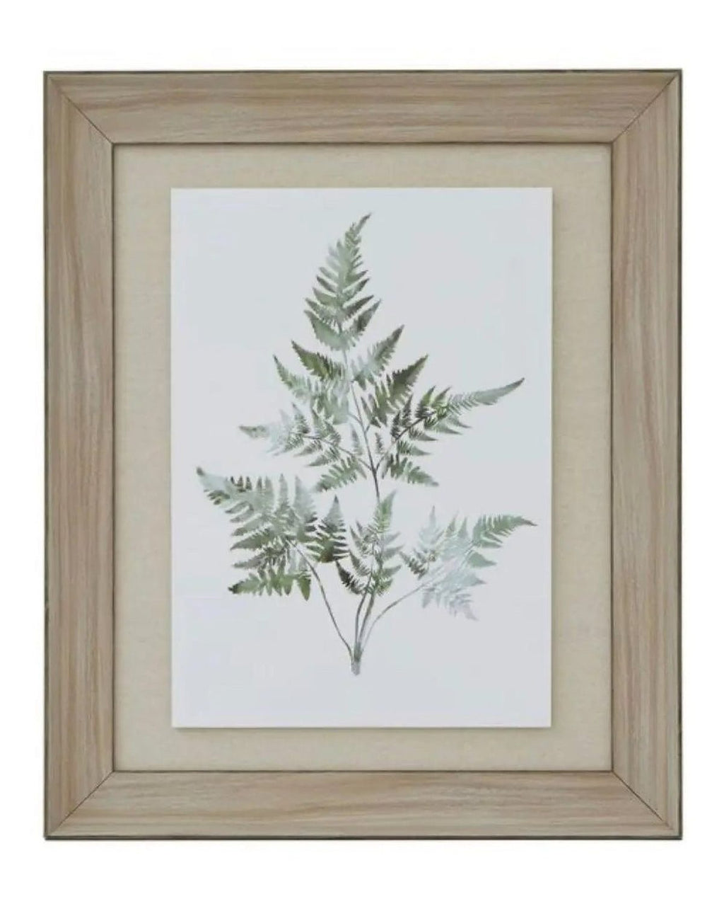 Wooden Framed Wall Art Print Green Ferns Botanical Decor