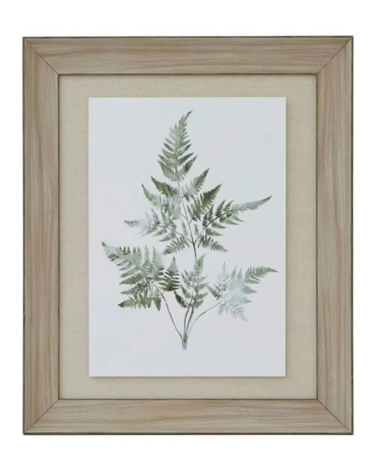 Wooden Framed Wall Art Print Green Ferns Botanical Decor