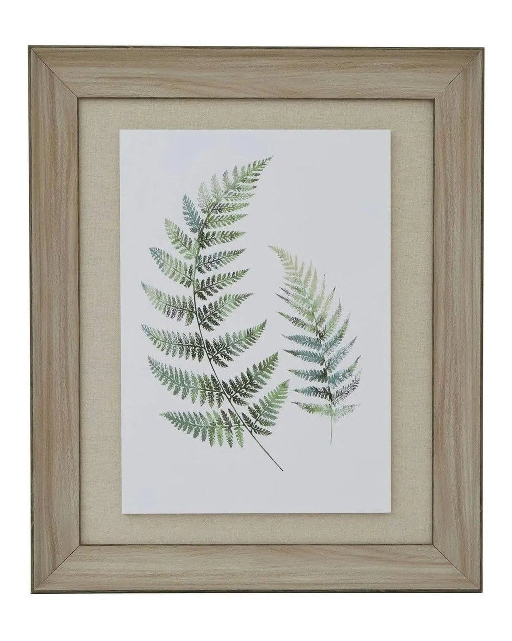 Wooden Framed Wall Art Print Green Ferns Botanical Decor