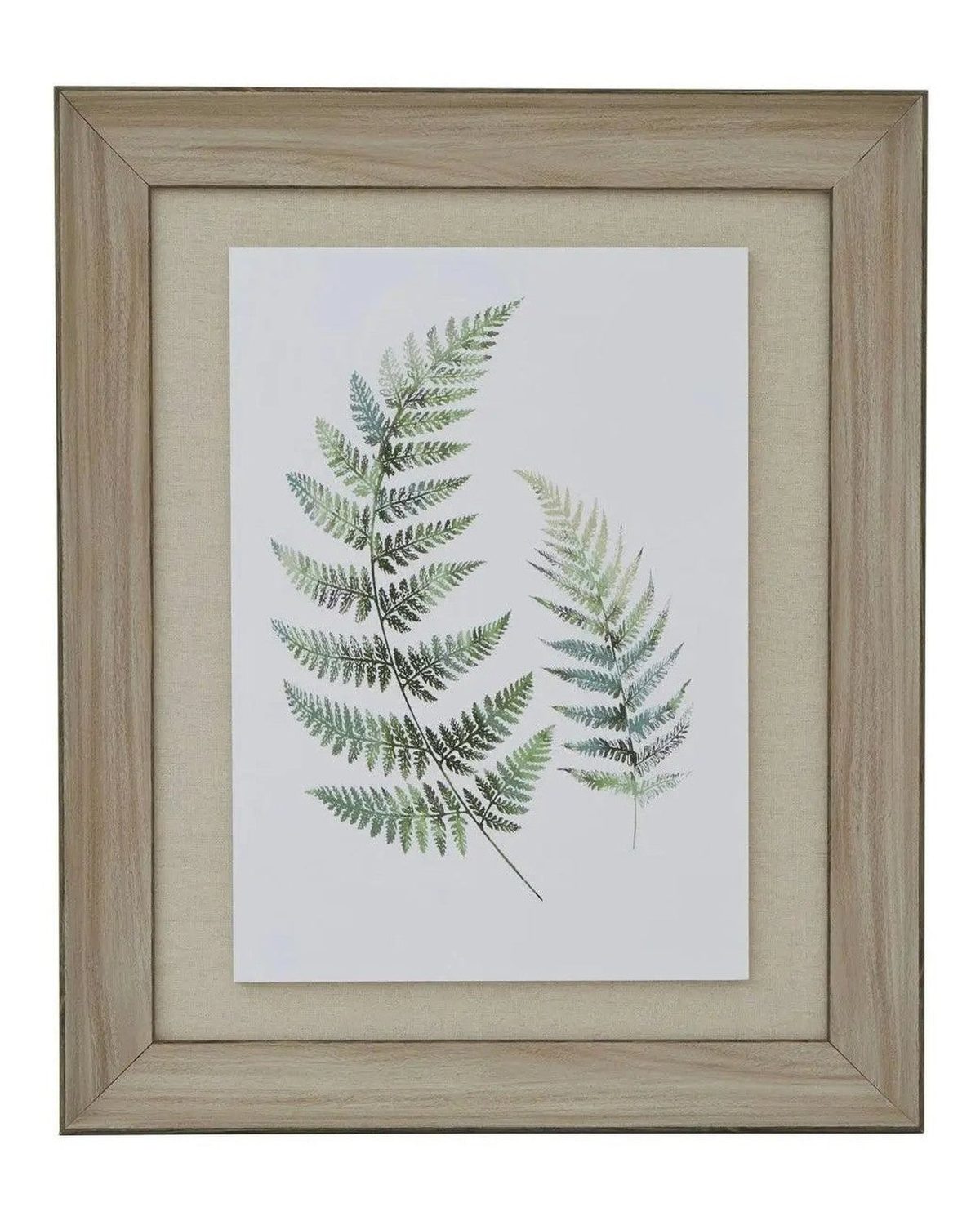 Wooden Framed Wall Art Print Green Ferns Botanical Decor