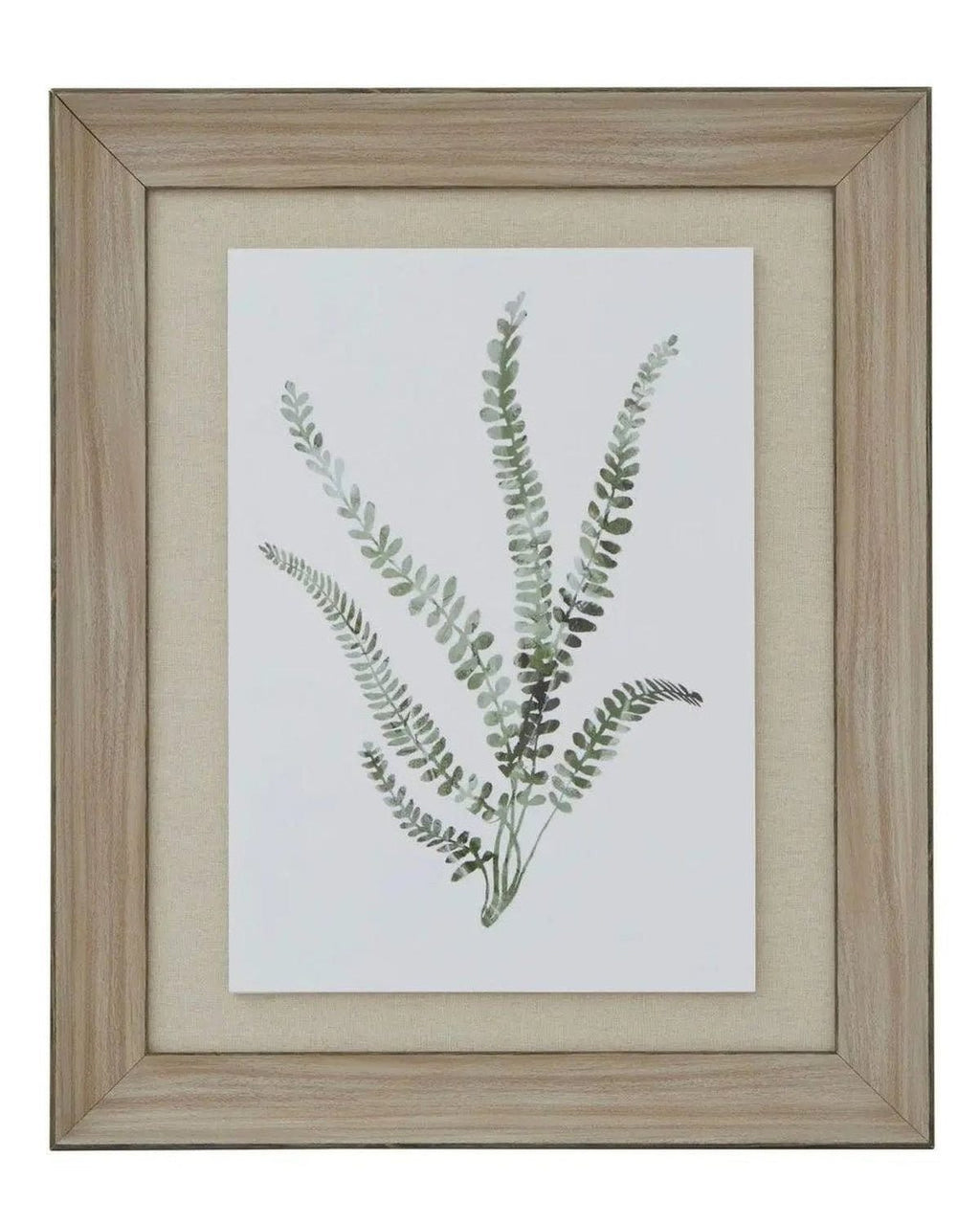 Wooden Framed Wall Art Print Green Ferns Botanical Decor