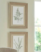 Wooden Framed Wall Art Print Green Ferns Botanical Decor