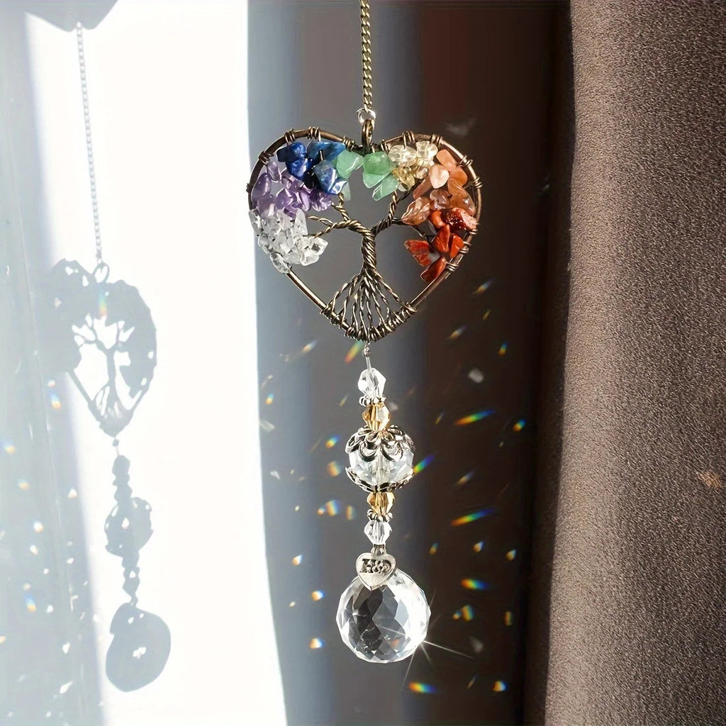 Crystal Tree of Life Suncatcher Rainbow Window Hanging Prism Sun Catcher Decor