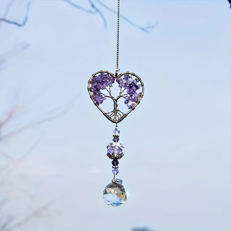 Crystal Tree of Life Suncatcher Rainbow Window Hanging Prism Sun Catcher Decor