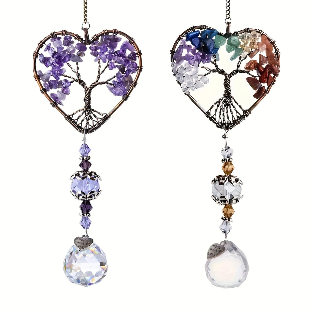 Crystal Tree of Life Suncatcher Rainbow Window Hanging Prism Sun Catcher Decor