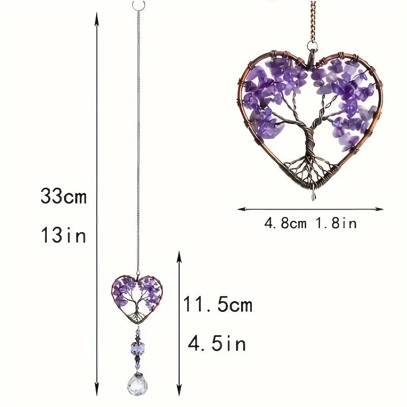 Crystal Tree of Life Suncatcher Rainbow Window Hanging Prism Sun Catcher Decor