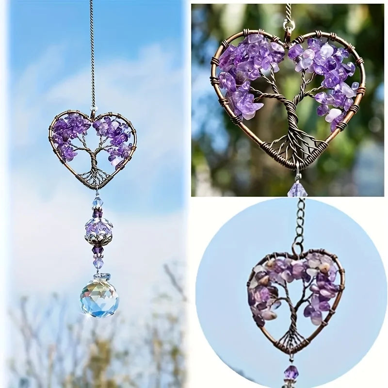 Crystal Tree of Life Suncatcher Rainbow Window Hanging Prism Sun Catcher Decor