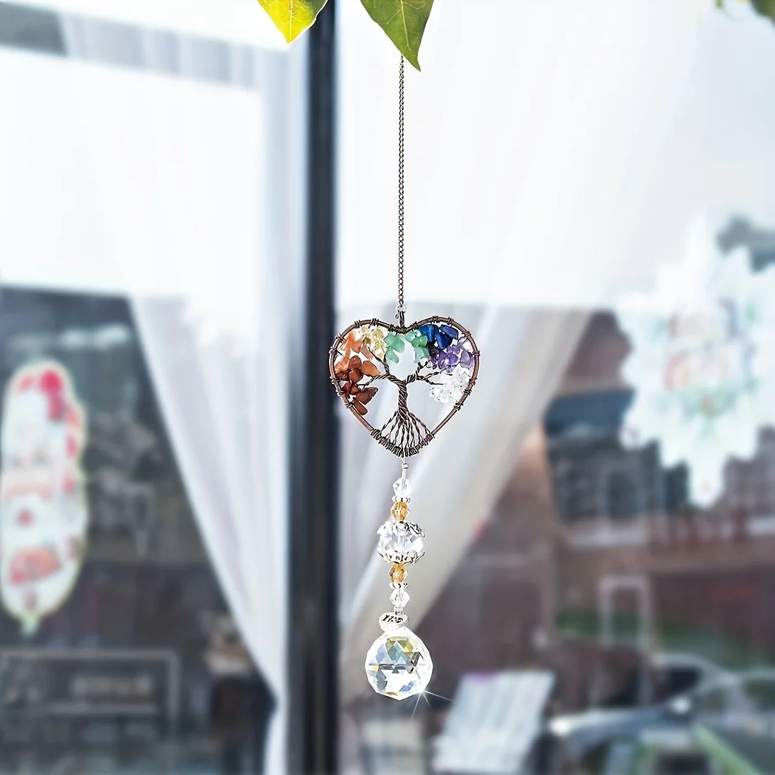 Crystal Tree of Life Suncatcher Rainbow Window Hanging Prism Sun Catcher Decor