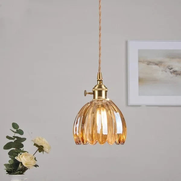 Japanese Glass Flower Pendant 1-Light
