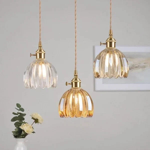 Japanese Glass Flower Pendant 1-Light