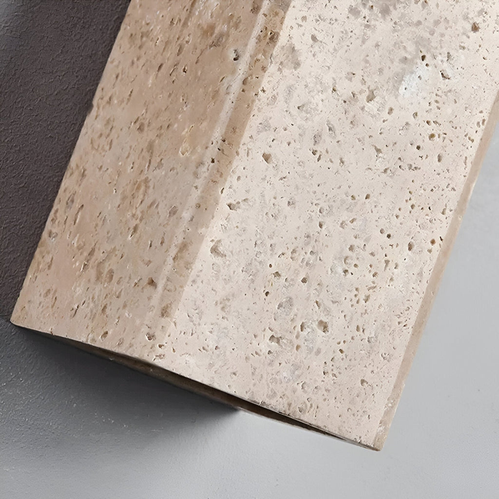 Minimalist Travertine Stone Square Outdoor Wall Light LED 1-Light