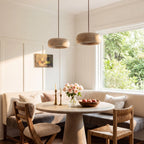 Kairi Natural Travertine Stone Vintage Cream Pendant Light