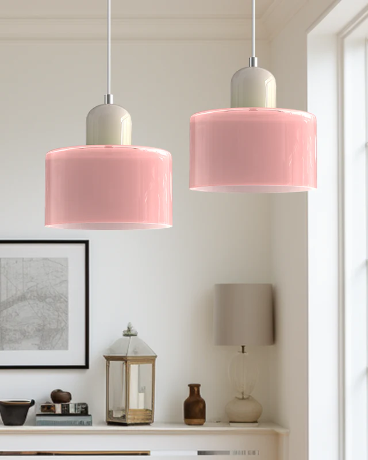 Modern Glass Cylinder Pendant 1-Light