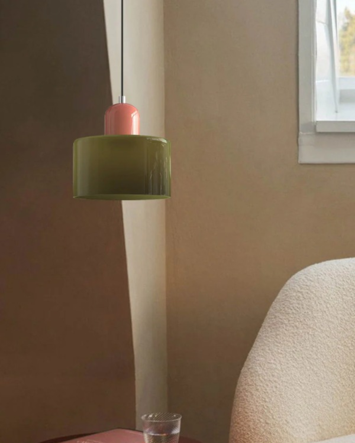 Modern Glass Cylinder Pendant 1-Light