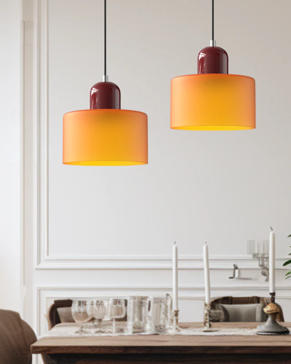 Modern Glass Cylinder Pendant 1-Light