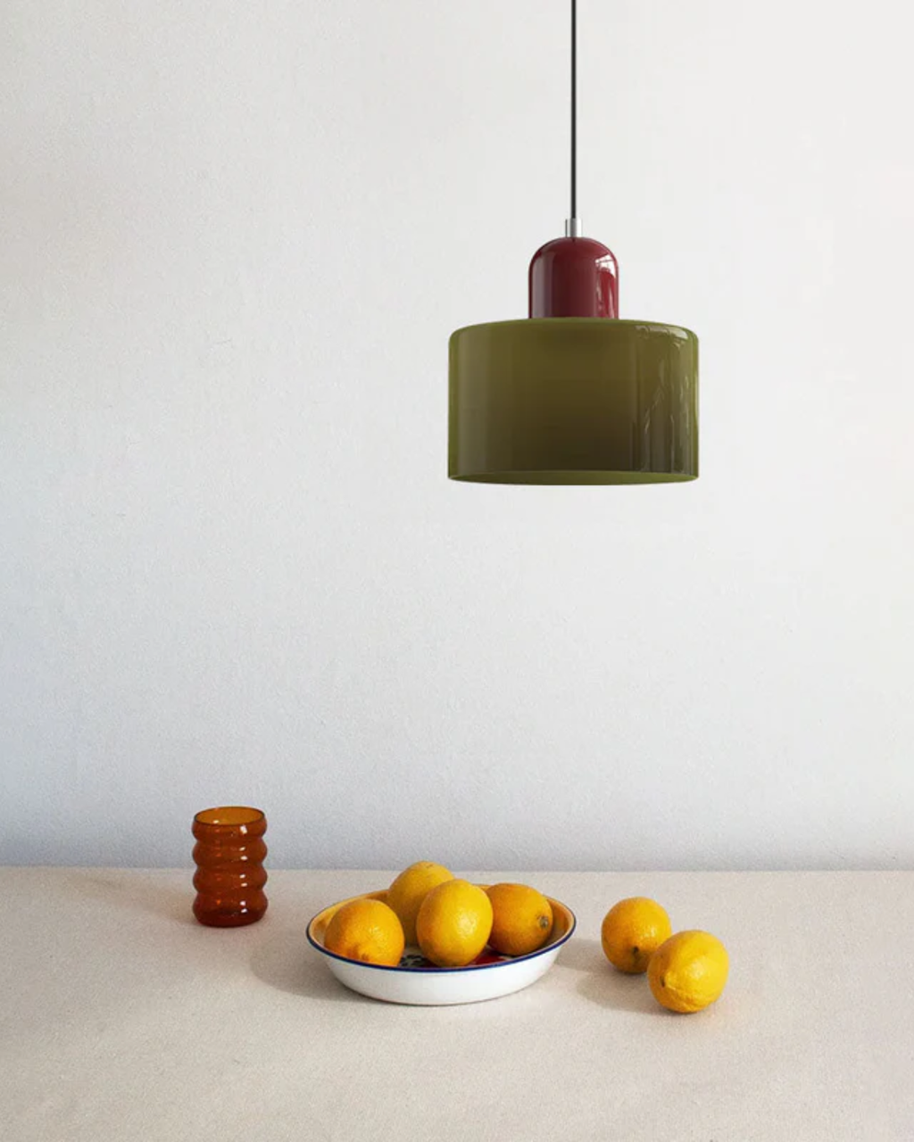 Modern Glass Cylinder Pendant 1-Light
