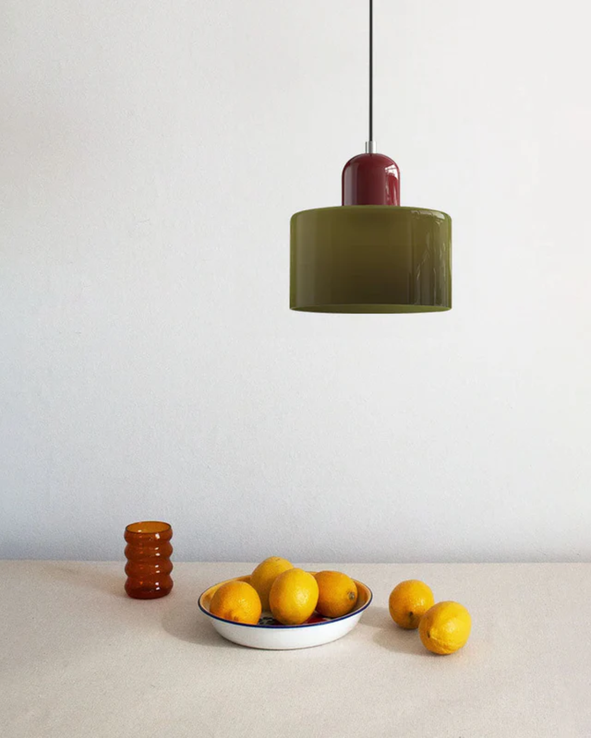 Modern Glass Cylinder Pendant 1-Light