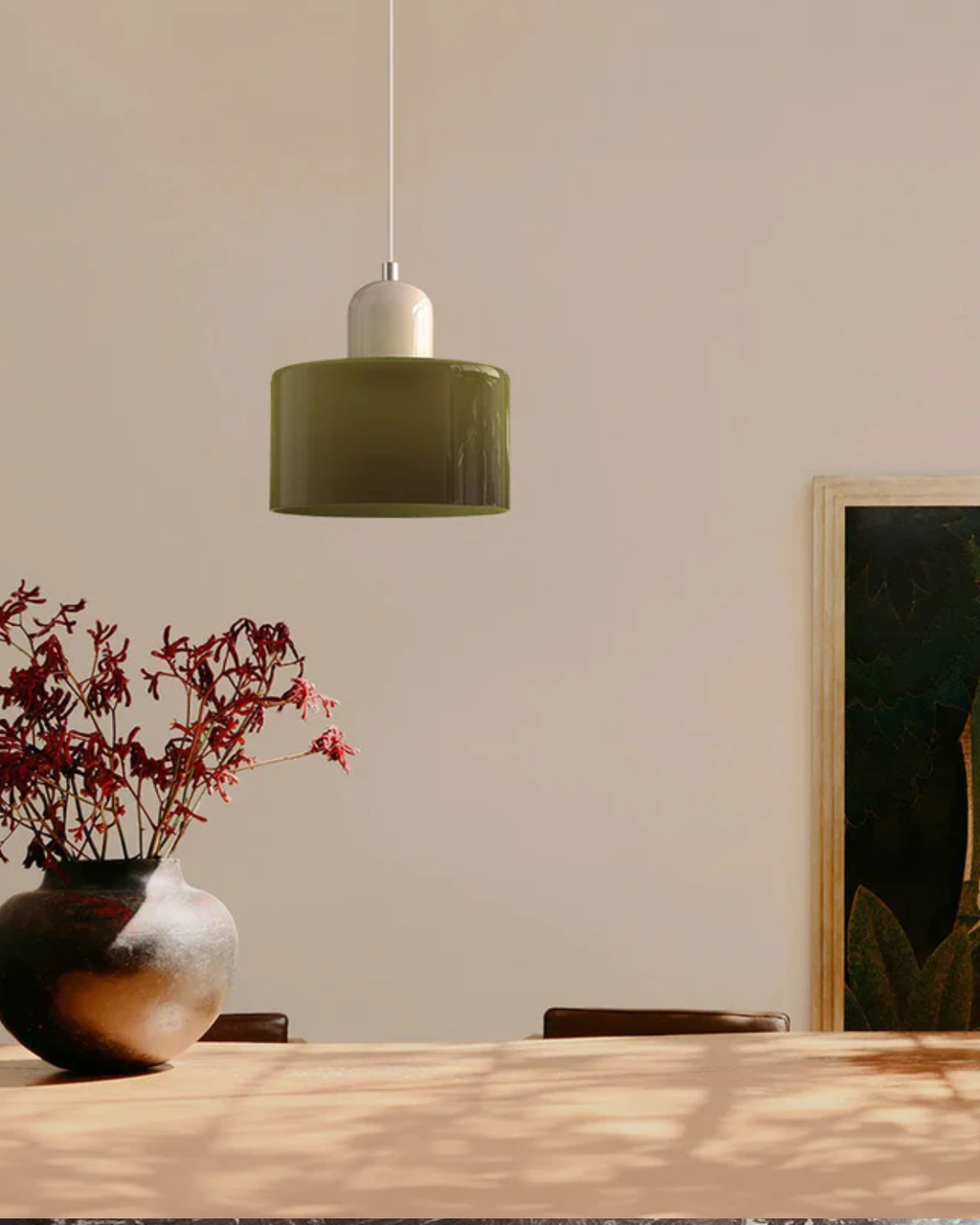 Modern Glass Cylinder Pendant 1-Light