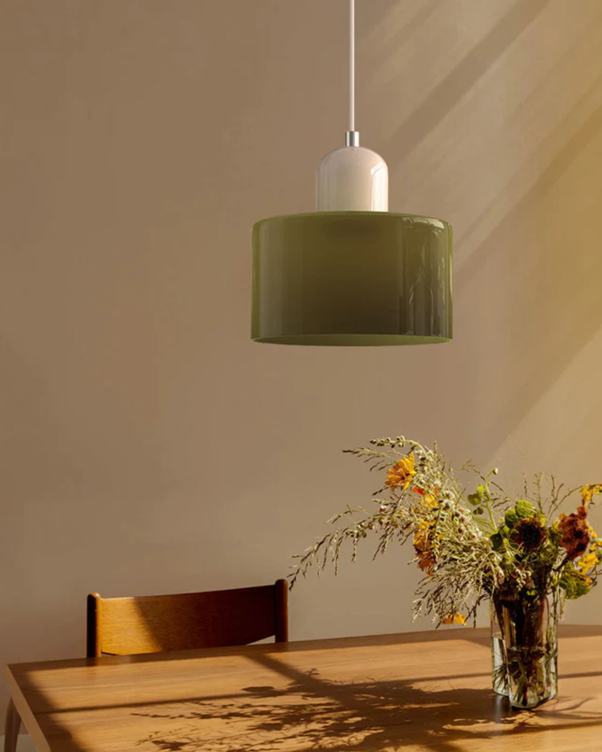 Modern Glass Cylinder Pendant 1-Light