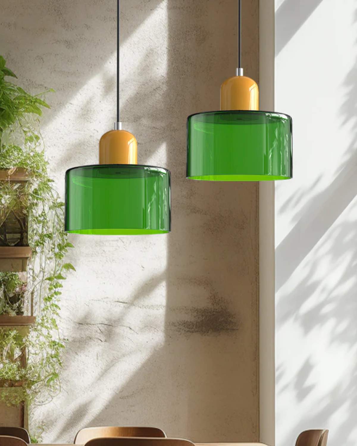 Modern Glass Cylinder Pendant 1-Light