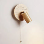 Modern Travertine Wood Rotatable Wall Sconce LED 1-Light