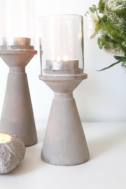 Stone Hurricane Tealight Candle Holders Home Decor
