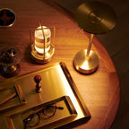 Modern Brass Cone LED Rechargeable Table Lamp 1-Light