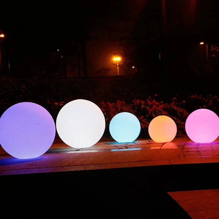 Modern PE Globe Outdoor Garden Light LED Rechargeable