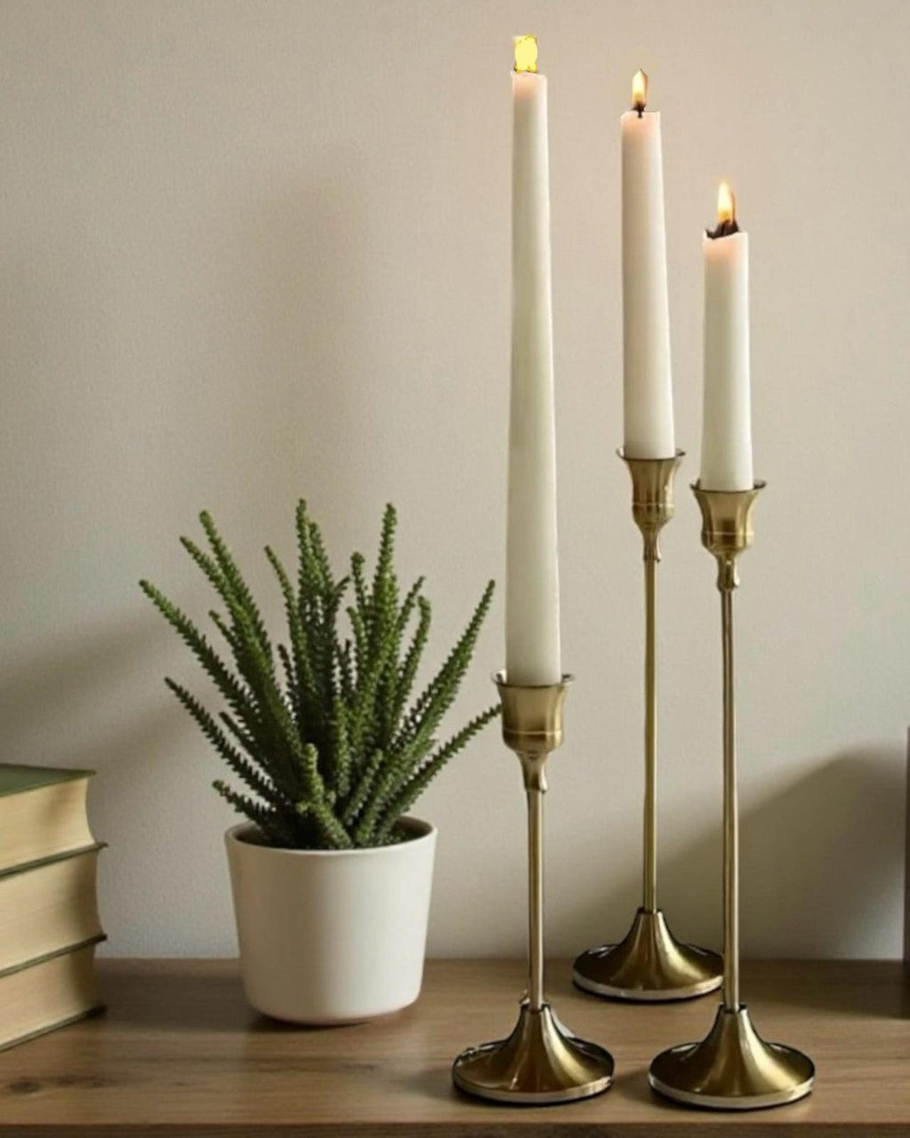 Antique Brass Effect Taper Candlestick Home Decor Glenbrookhome