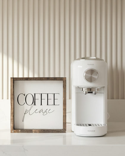 Small White Framed Sign Coffee Please Kitchen Wall Decor